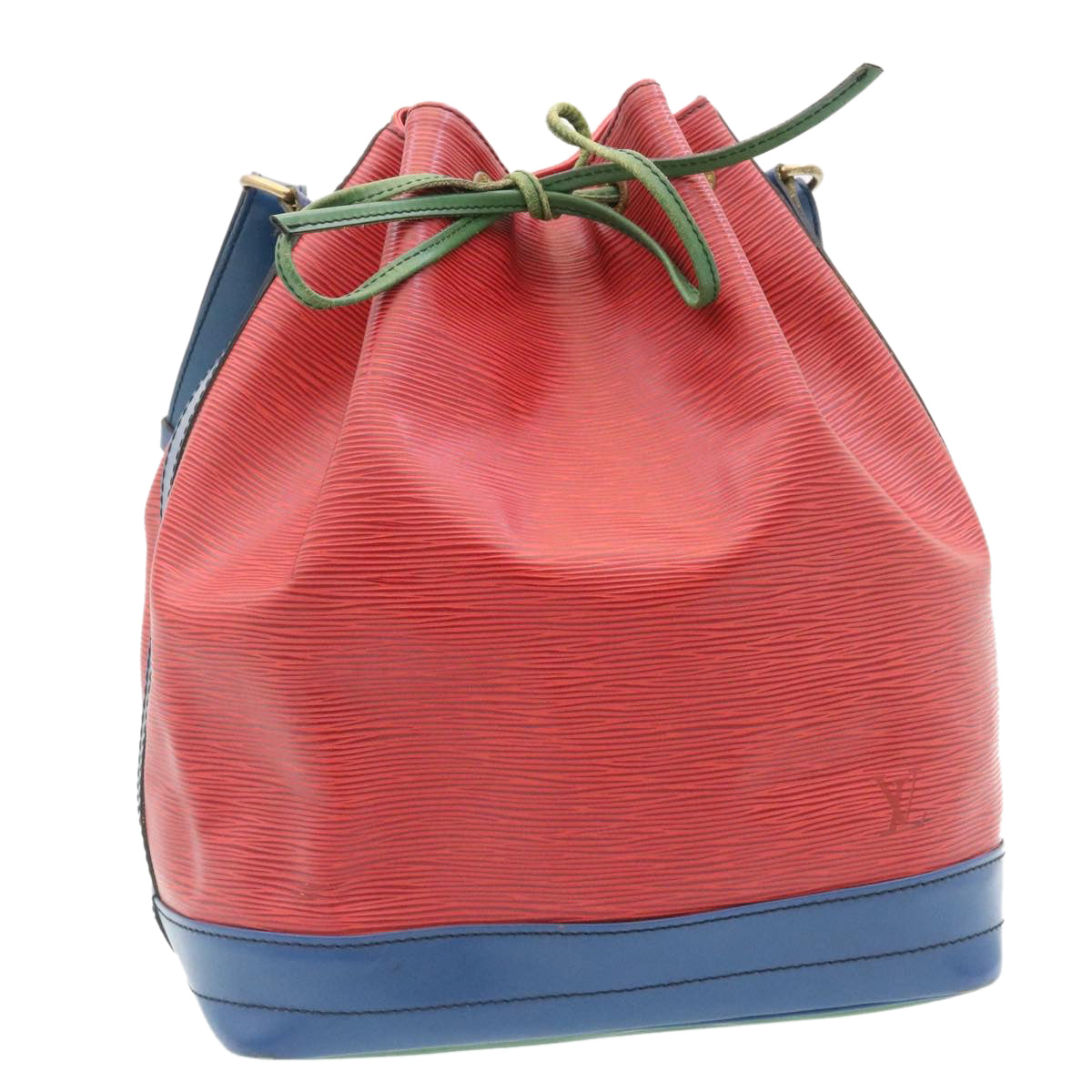 LOUIS VUITTON Epi Noe Tricolor Shoulder Bag Red Blue Green M44082 LV 28195