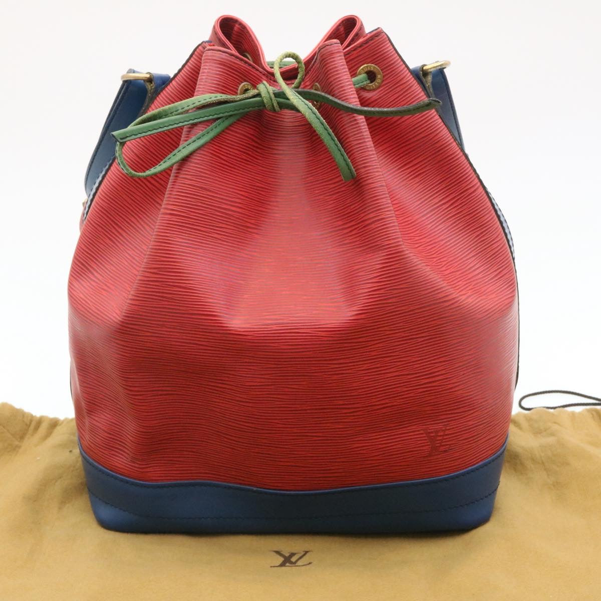 LOUIS VUITTON Epi Noe Tricolor Shoulder Bag Red Blue Green M44082 LV 28195