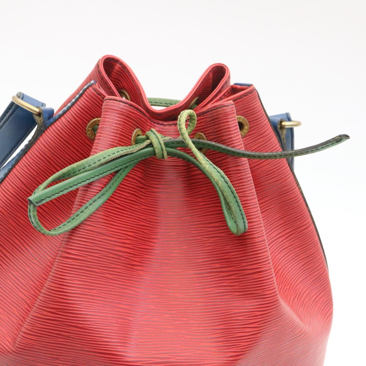 LOUIS VUITTON Epi Noe Tricolor Shoulder Bag Red Blue Green M44082 LV 28195