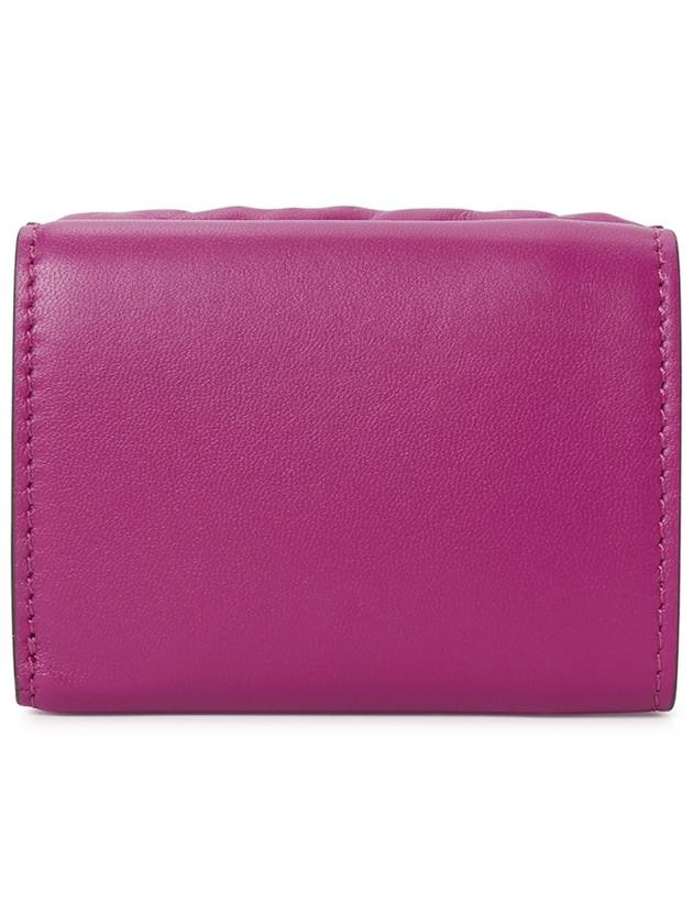 Luxury Fendi FF Baguette Flap Card Half Wallet Pink