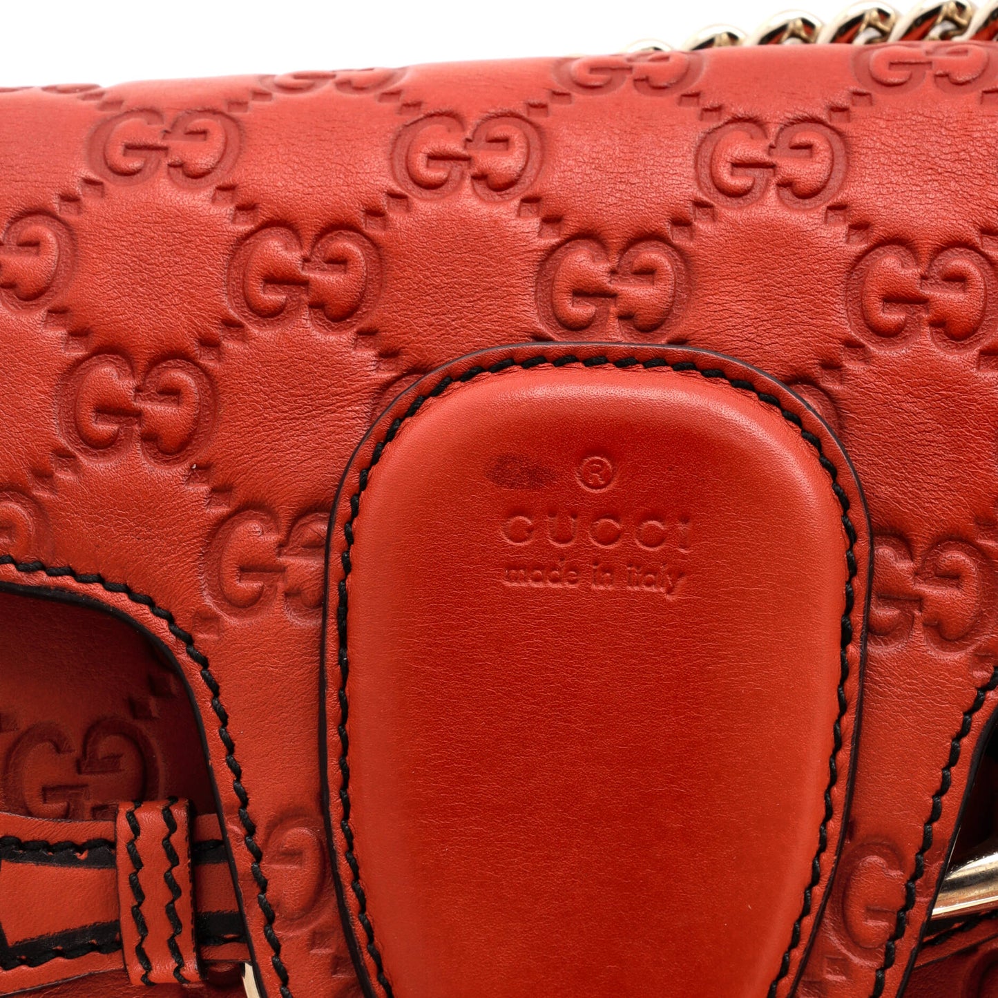 Emily Chain Flap Bag Guccissima Leather Medium