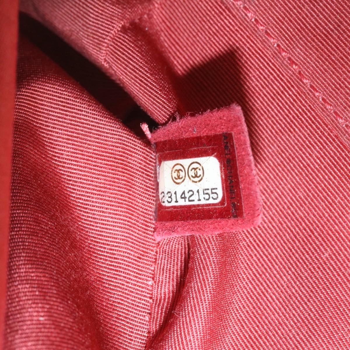 CHANEL Boy  Matelasse Chain Flap Shoulder Bag Leather Red CC  28281A