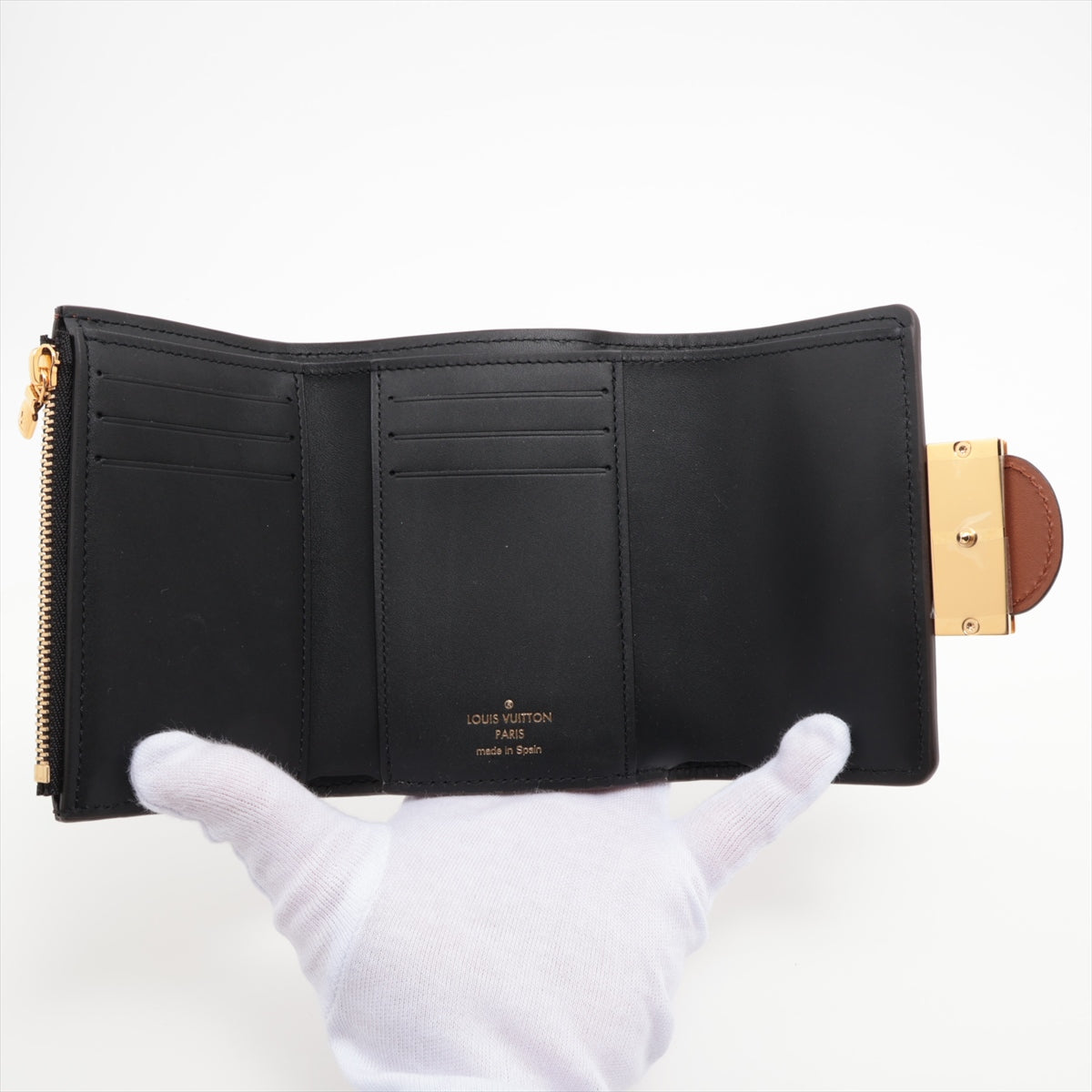 Louis Vuitton Monogram Reversee Portefolio Dfine Compact M68725 Black x Brown Compact Wallet