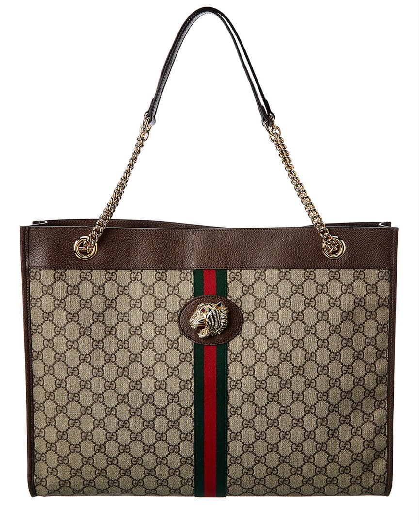 Gucci Rajah Large GG Supreme Canvas & Leather Tote