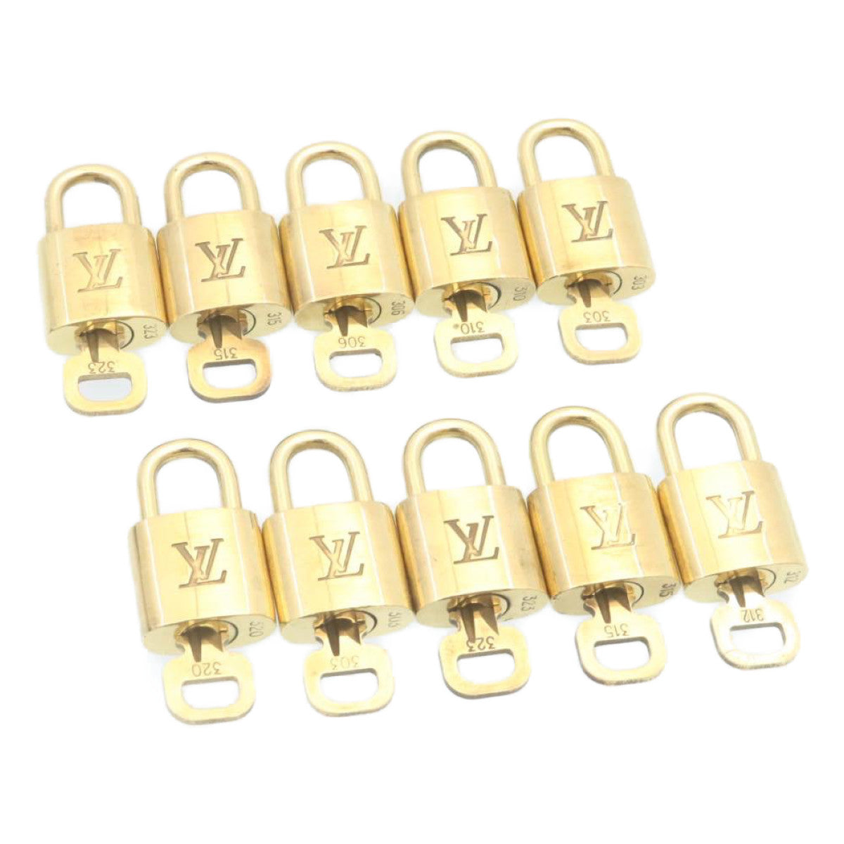 LOUIS VUITTON Padlock 10set Gold Tone LV 28369