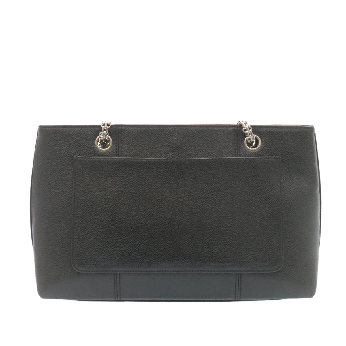 Luxury Chanel Caviar Skin Chain Shoulder Bag Leather Black CC  28395A