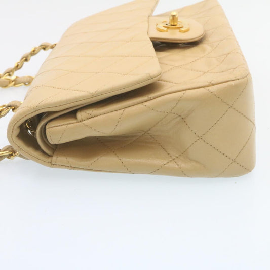 CHANEL Classic Matelasse23 Chain Flap Shoulder Bag Lamb Skin Beige  28468