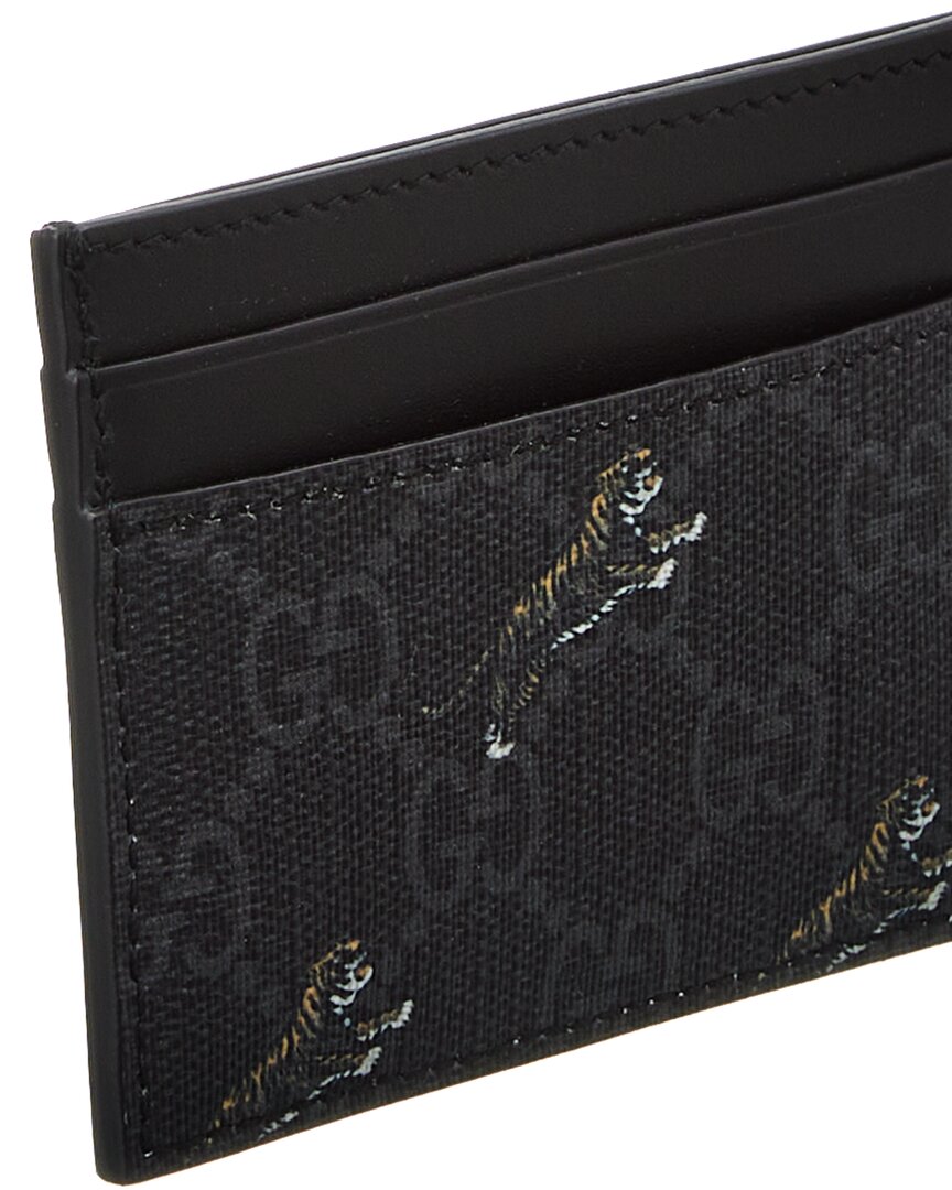 Luxury Gucci Trending 2025 GG Tigers Supreme Canvas & Leather Card Holder