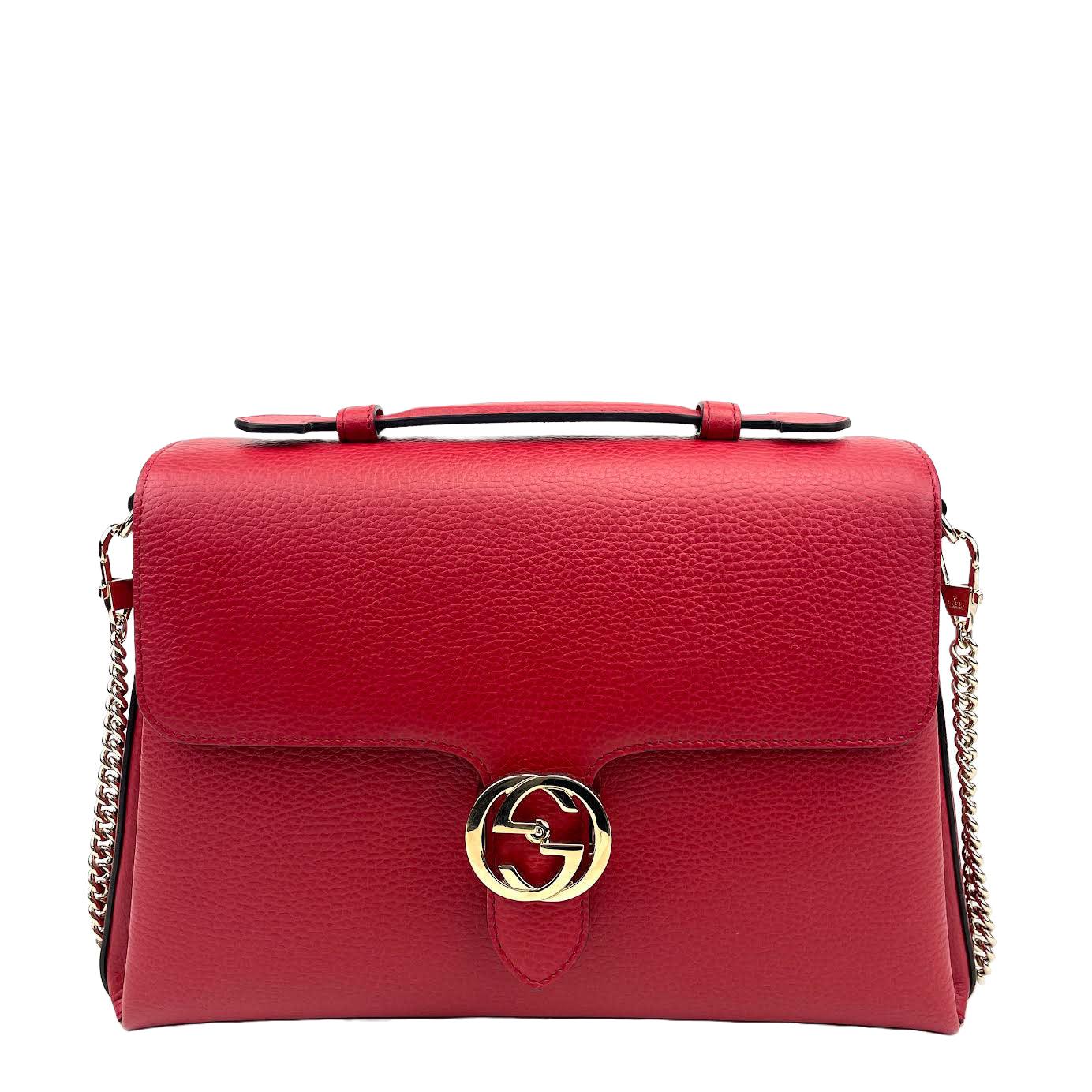 Luxury Gucci Interlocking G Shoulder Bag - Red