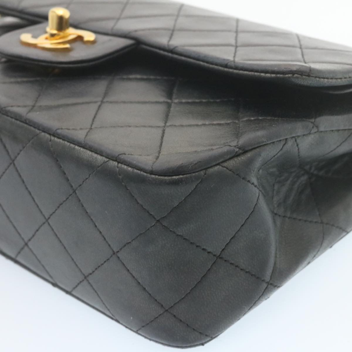 CHANEL Classic Matelasse 23 Chain Flap Shoulder Bag Lamb Skin Black  28634A
