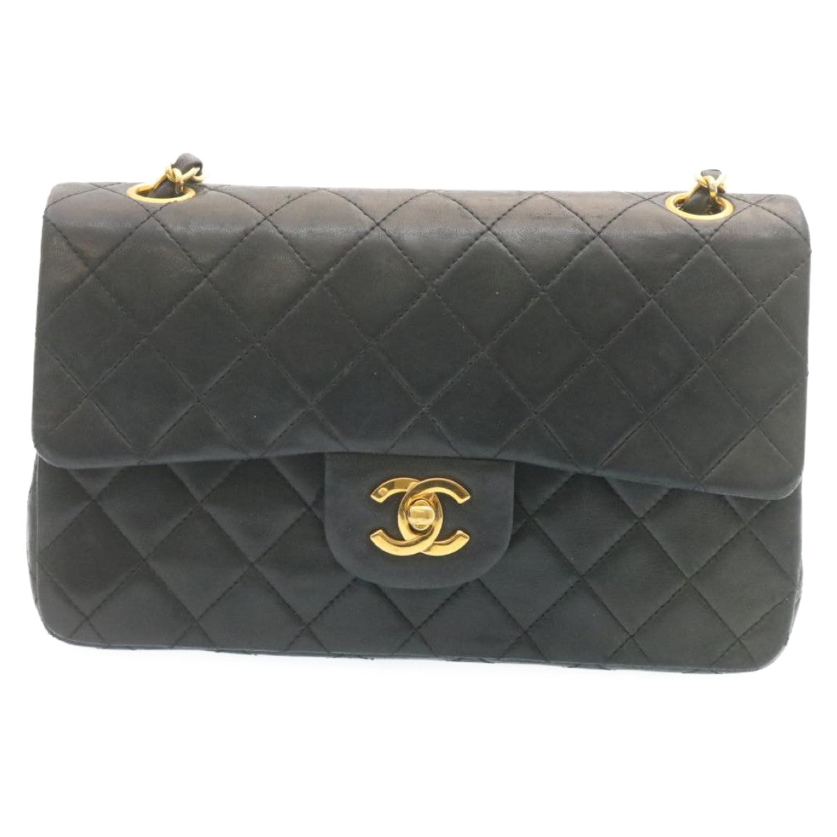 CHANEL Classic Matelasse 23 Chain Flap Shoulder Bag Lamb Skin Black  28634A