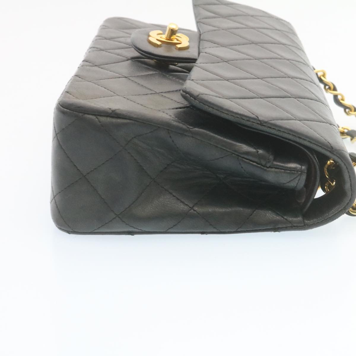 CHANEL Classic Matelasse 23 Chain Flap Shoulder Bag Lamb Skin Black  28634A