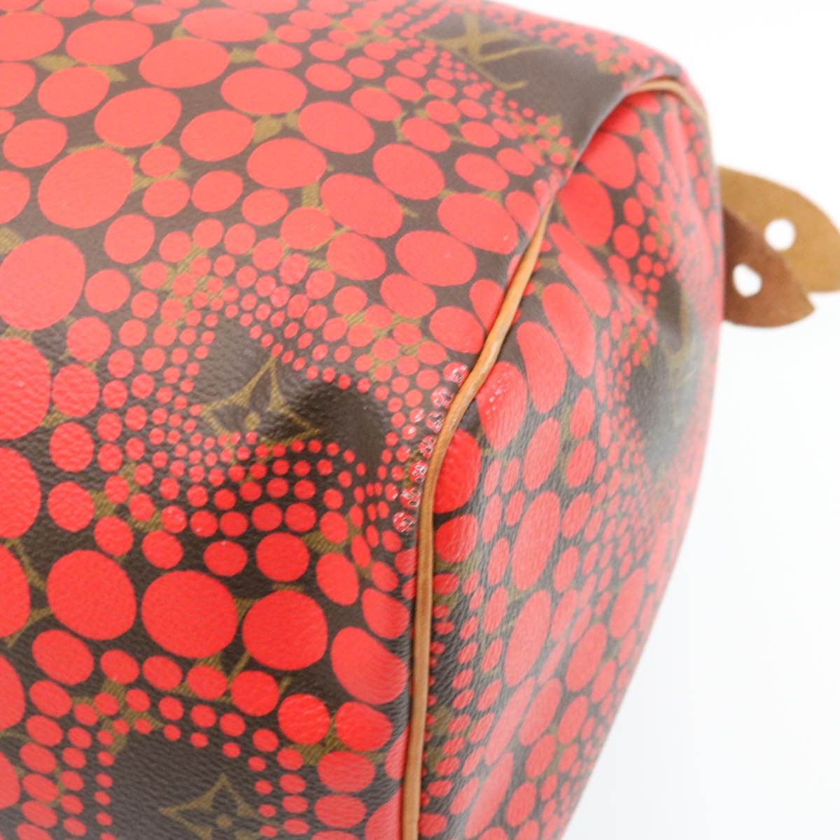 LOUIS VUITTON Monogram Dot Infinity Speedy 30 Kusama Red M40693 LV 28653S