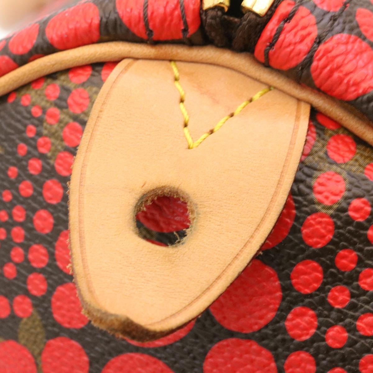 LOUIS VUITTON Monogram Dot Infinity Speedy 30 Kusama Red M40693 LV 28653S