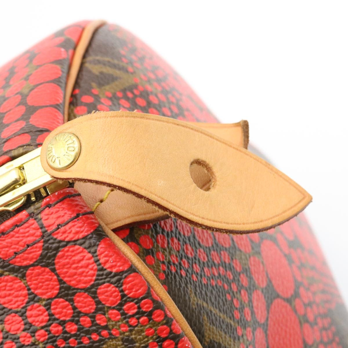 LOUIS VUITTON Monogram Dot Infinity Speedy 30 Kusama Red M40693 LV 28653S