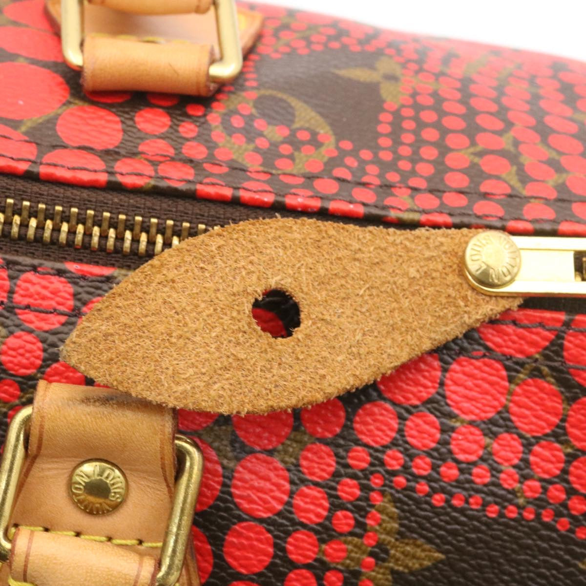 LOUIS VUITTON Monogram Dot Infinity Speedy 30 Kusama Red M40693 LV 28653S