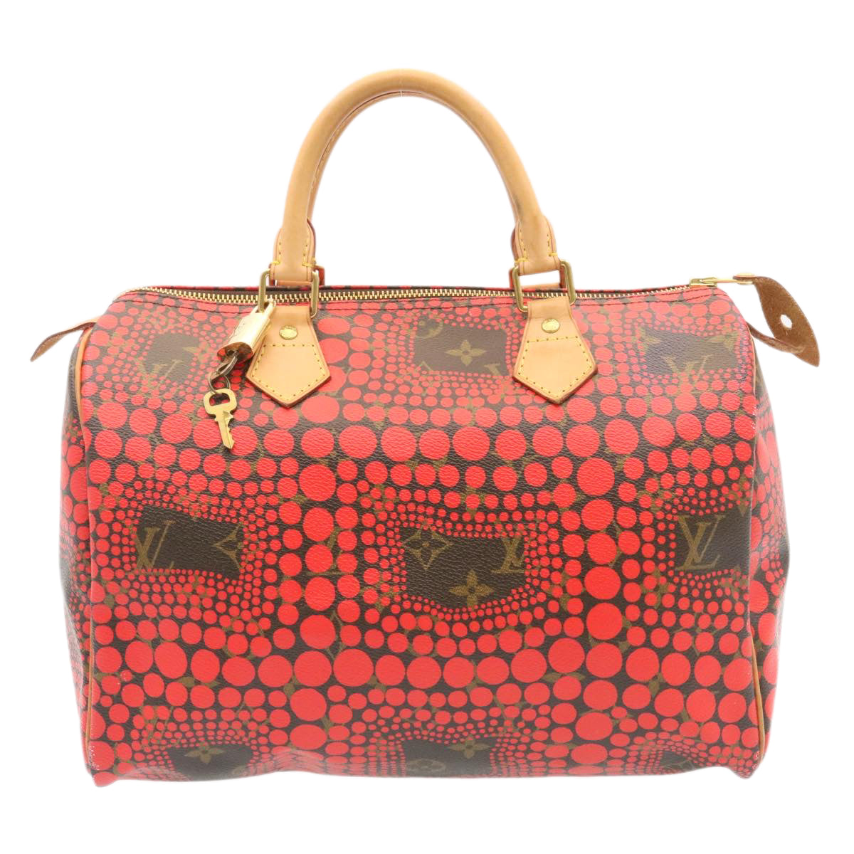 LOUIS VUITTON Monogram Dot Infinity Speedy 30 Kusama Red M40693 LV 28653S