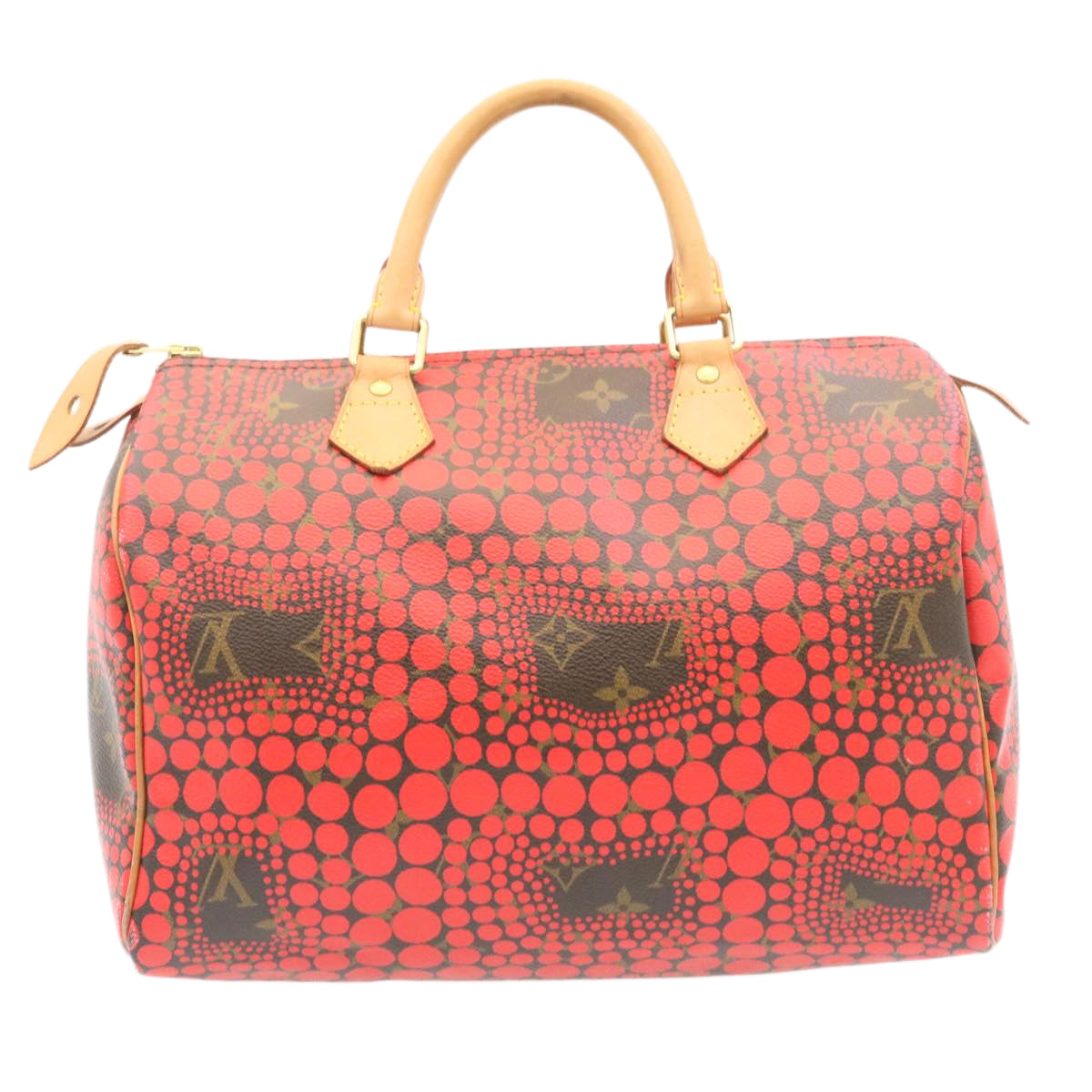 LOUIS VUITTON Monogram Dot Infinity Speedy 30 Kusama Red M40693 LV 28653S
