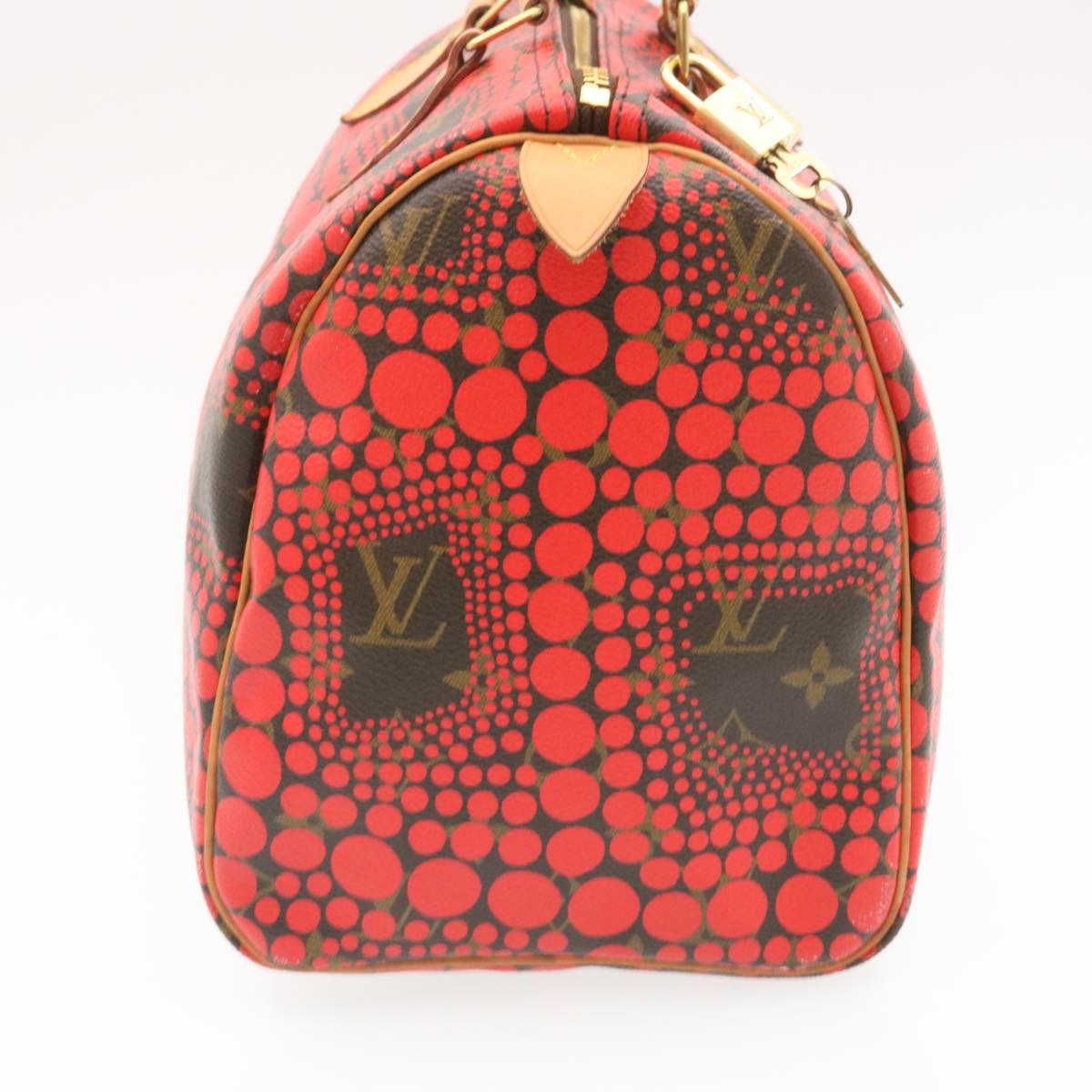 LOUIS VUITTON Monogram Dot Infinity Speedy 30 Kusama Red M40693 LV 28653S