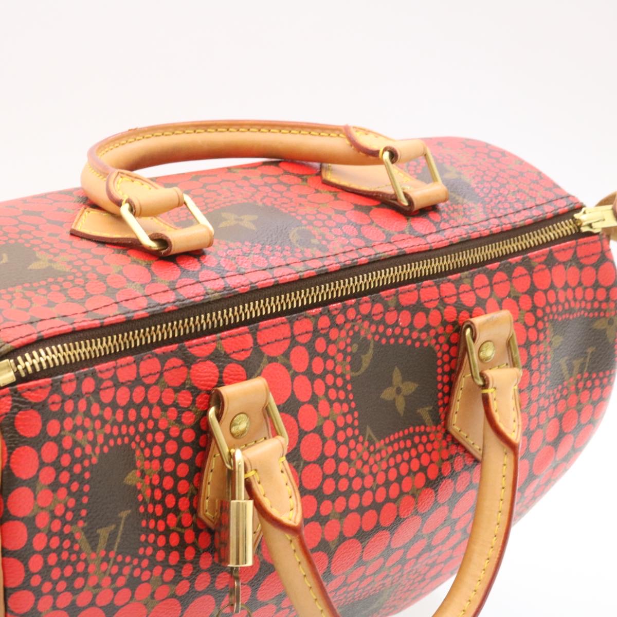 LOUIS VUITTON Monogram Dot Infinity Speedy 30 Kusama Red M40693 LV 28653S