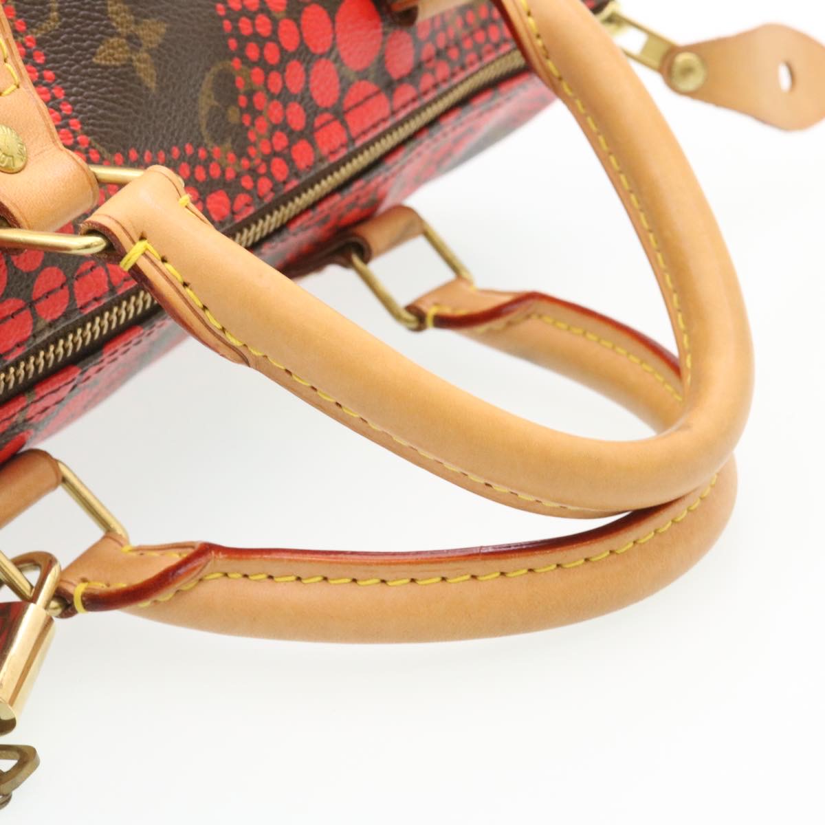 LOUIS VUITTON Monogram Dot Infinity Speedy 30 Kusama Red M40693 LV 28653S