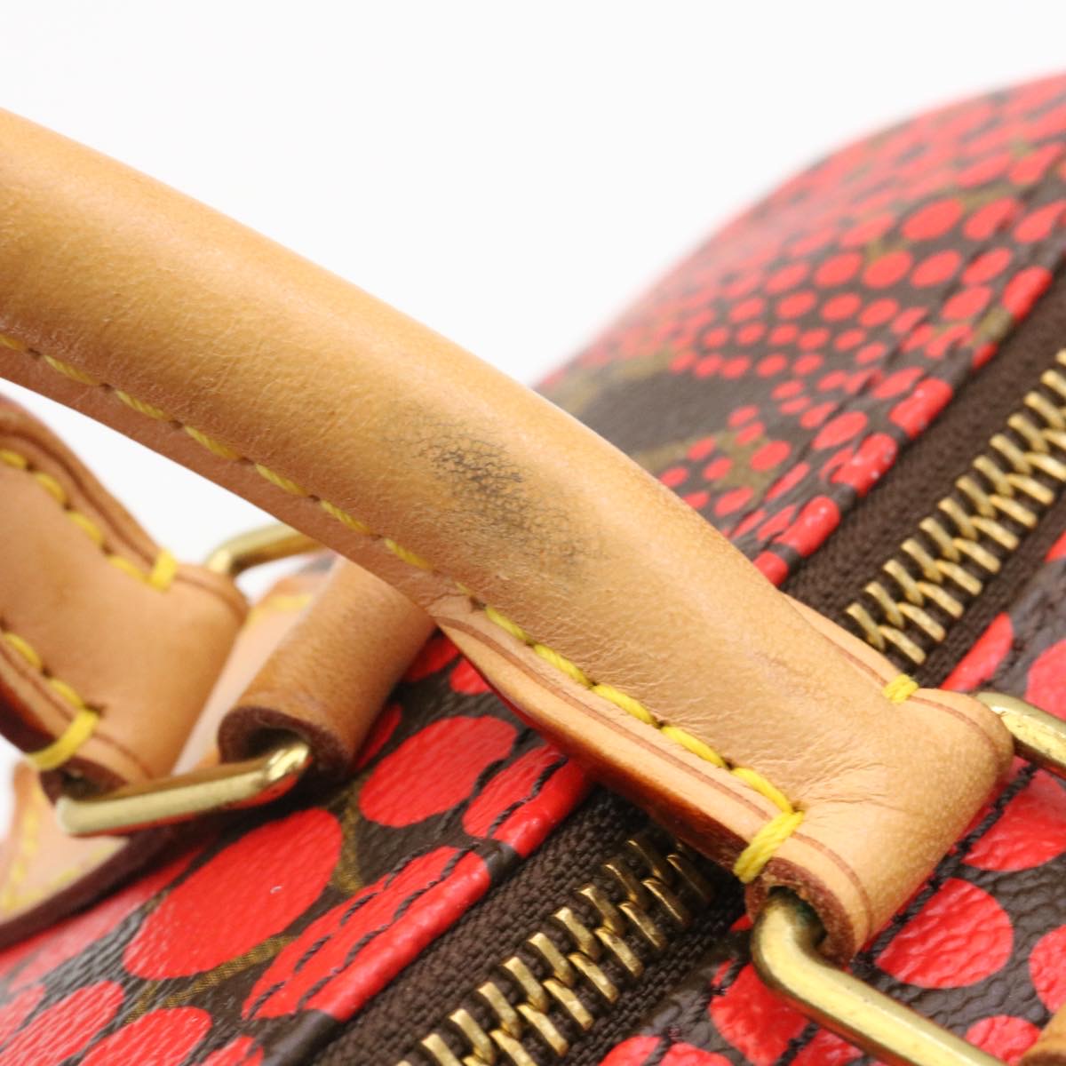 LOUIS VUITTON Monogram Dot Infinity Speedy 30 Kusama Red M40693 LV 28653S