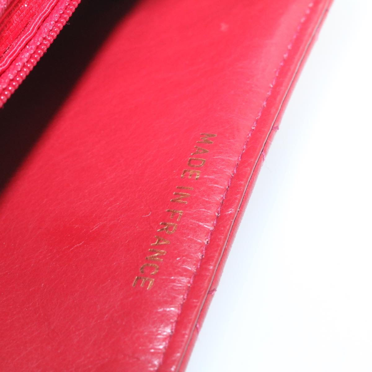 CHANEL Matelasse Chain Flap Shoulder Bag Lamb Skin Turn Lock Red CC  28661A
