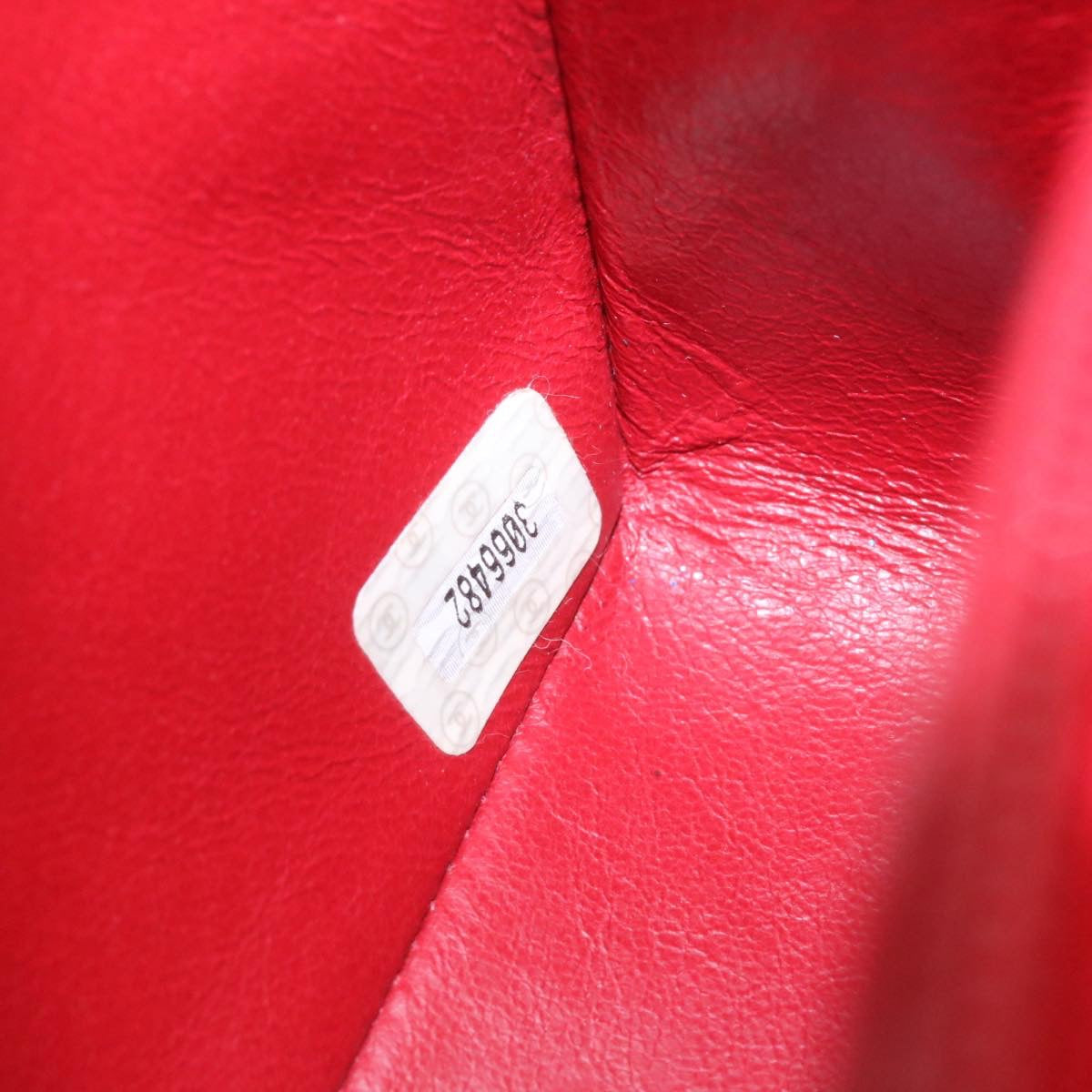 CHANEL Matelasse Chain Flap Shoulder Bag Lamb Skin Turn Lock Red CC  28661A