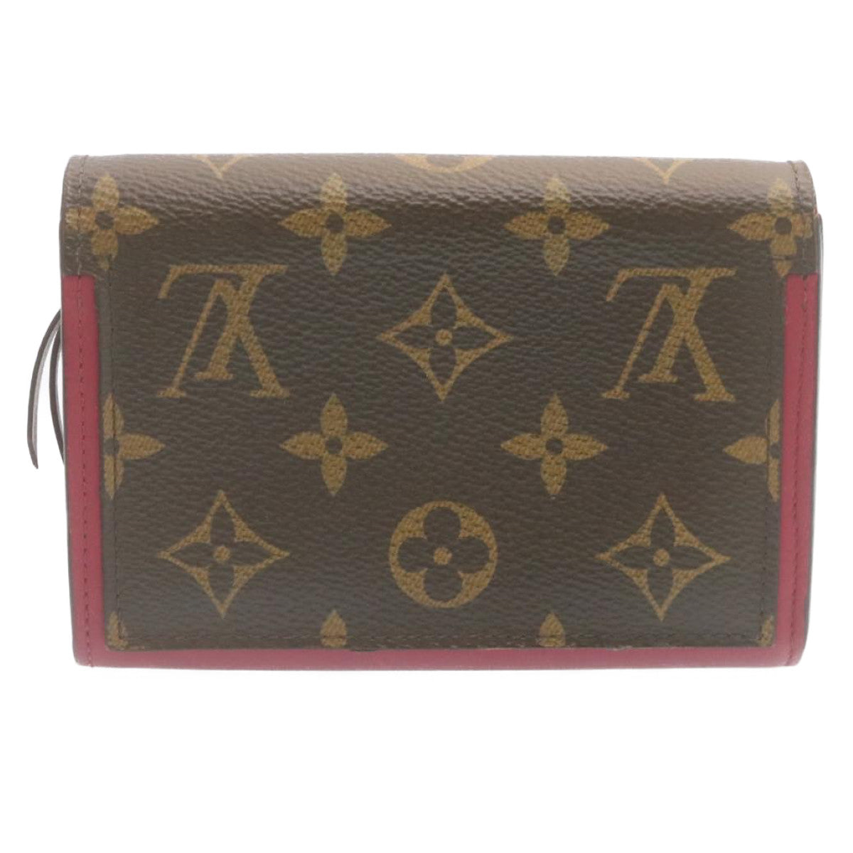 LOUIS VUITTON Monogram Portefeuille Flor Compact Wallet Fuchsia M64588 LV 28805
