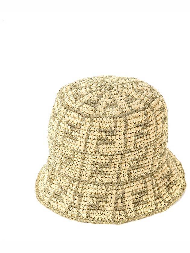 Luxury FendiFF Raffia Bucket Hat Gold