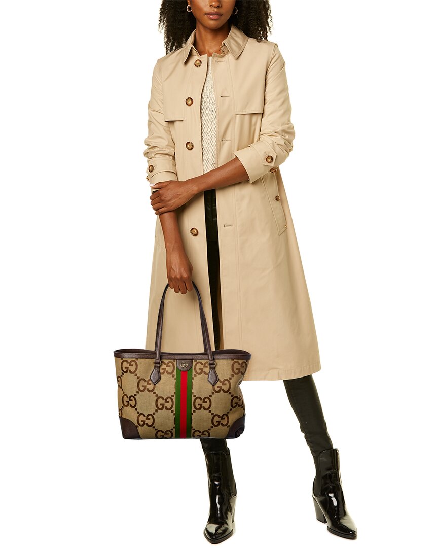 Luxury Gucci Trending 2025 Ophidia Medium Jumbo GG Canvas & Leather Tote