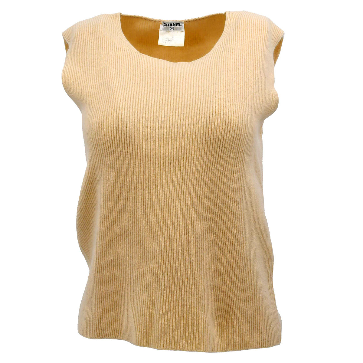 Chanel Ensemble Cardigan Tops Beige 96A #48