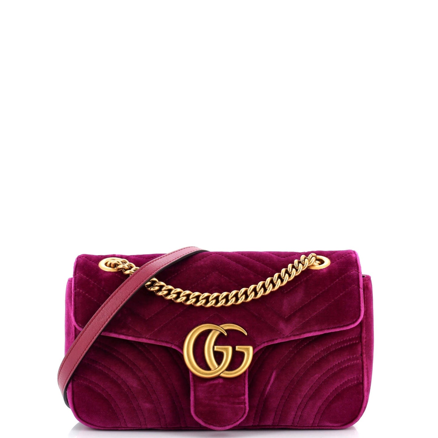 Luxury Gucci Trending 2025 GG Marmont Flap Bag Matelasse Velvet Small