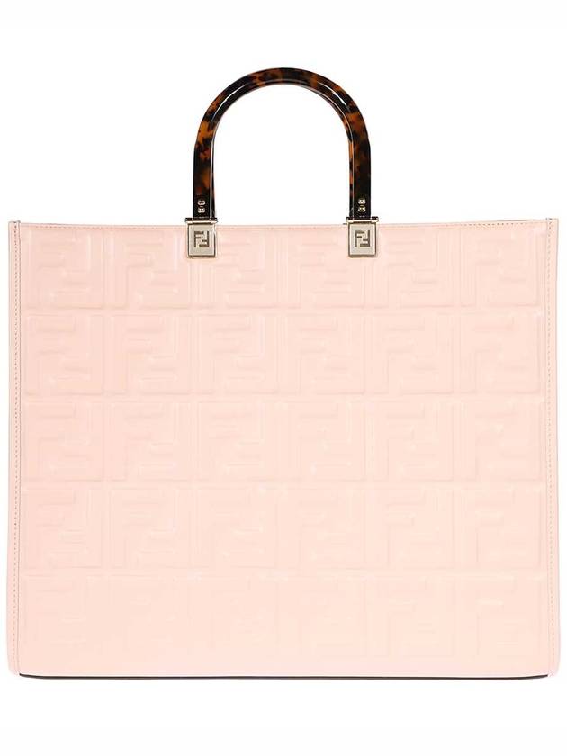 Luxury Fendi Sunshine FF Logo Medium Tote Bag Pink