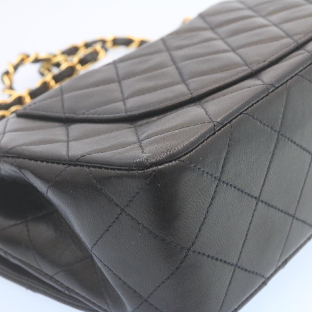 CHANEL Classic Matelasse 23 Chain Flap Shoulder Bag Lamb Skin Black  29002A