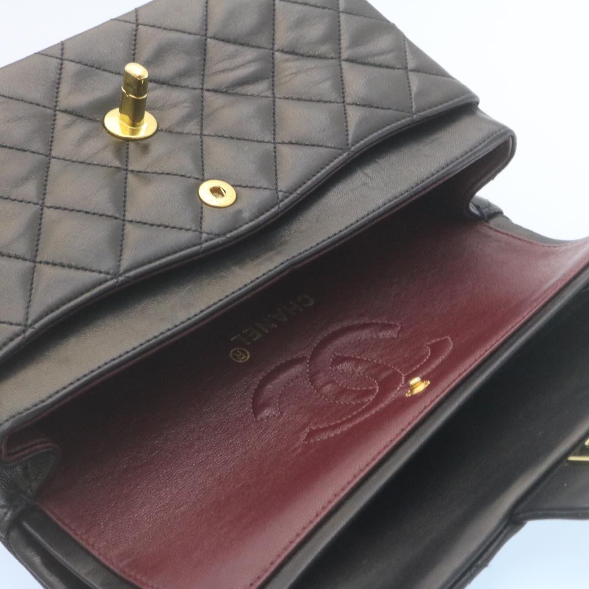 CHANEL Classic Matelasse 23 Chain Flap Shoulder Bag Lamb Skin Black  29002A