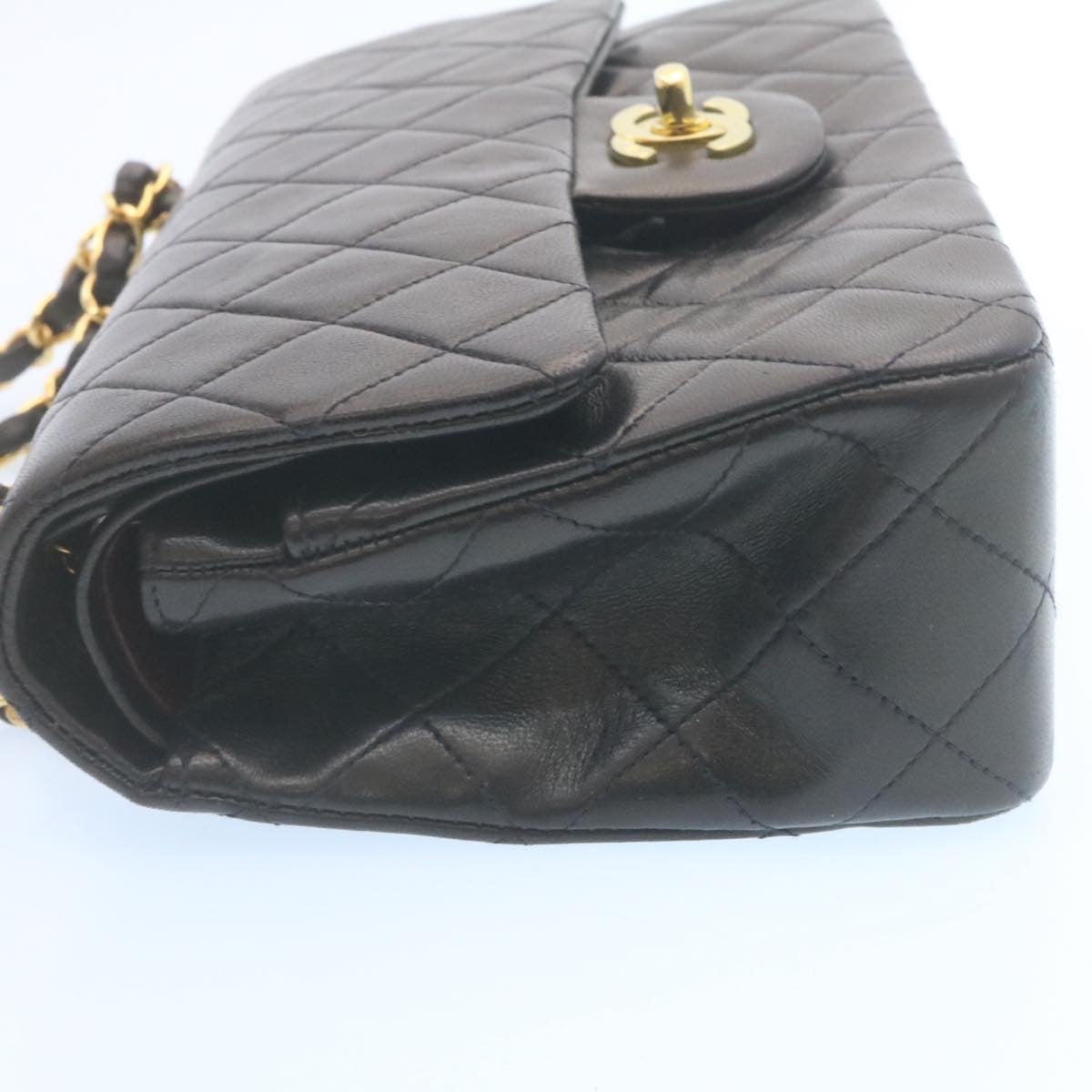 CHANEL Classic Matelasse 23 Chain Flap Shoulder Bag Lamb Skin Black  29002A