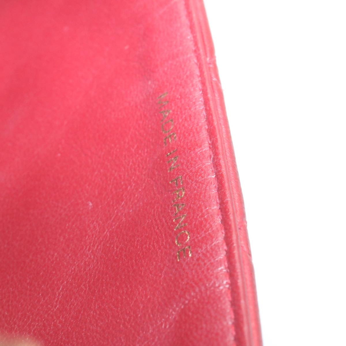 CHANEL Matelasse Chain Flap Shoulder Bag Lamb Skin Turn Lock Red CC  29038