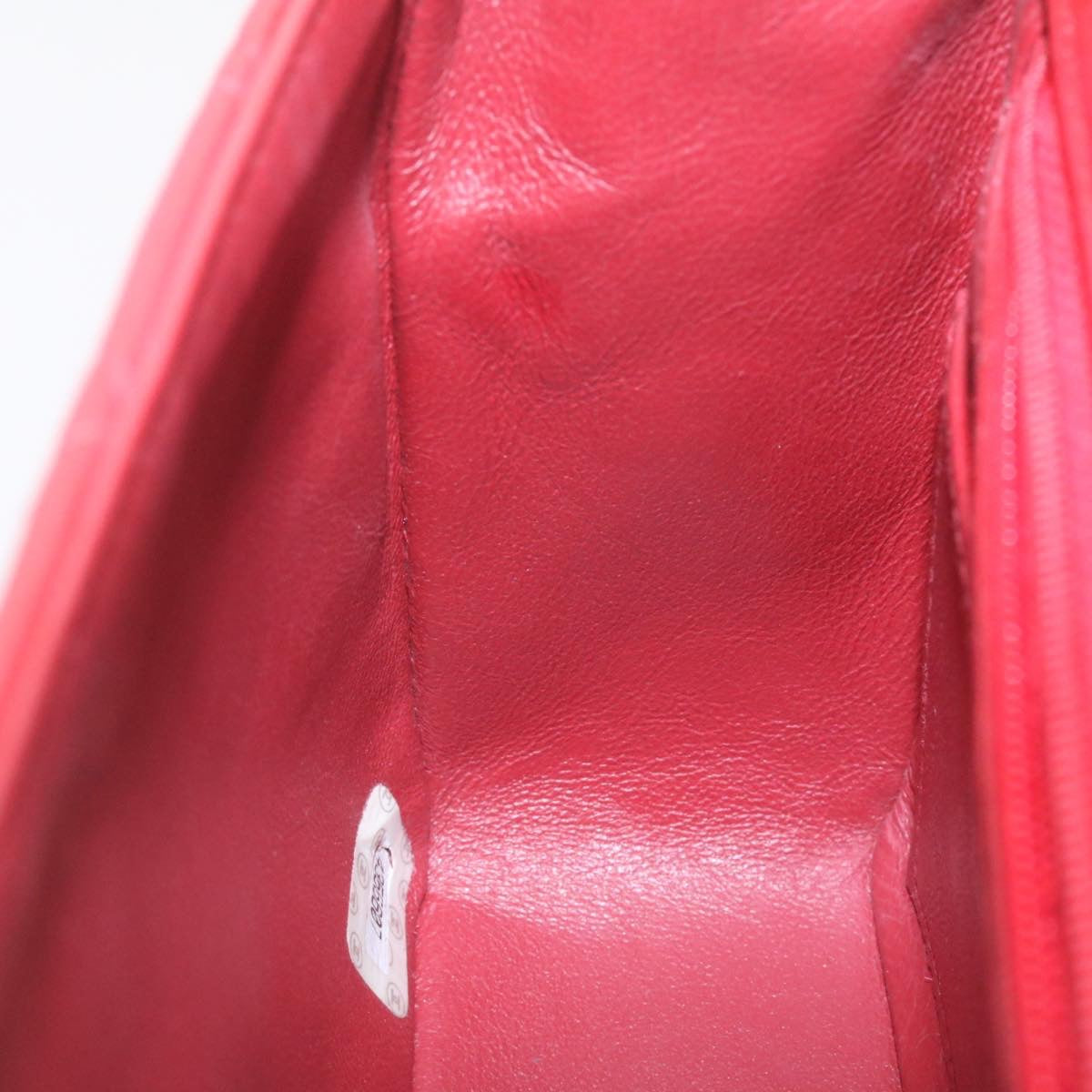 CHANEL Matelasse Chain Flap Shoulder Bag Lamb Skin Turn Lock Red CC  29038