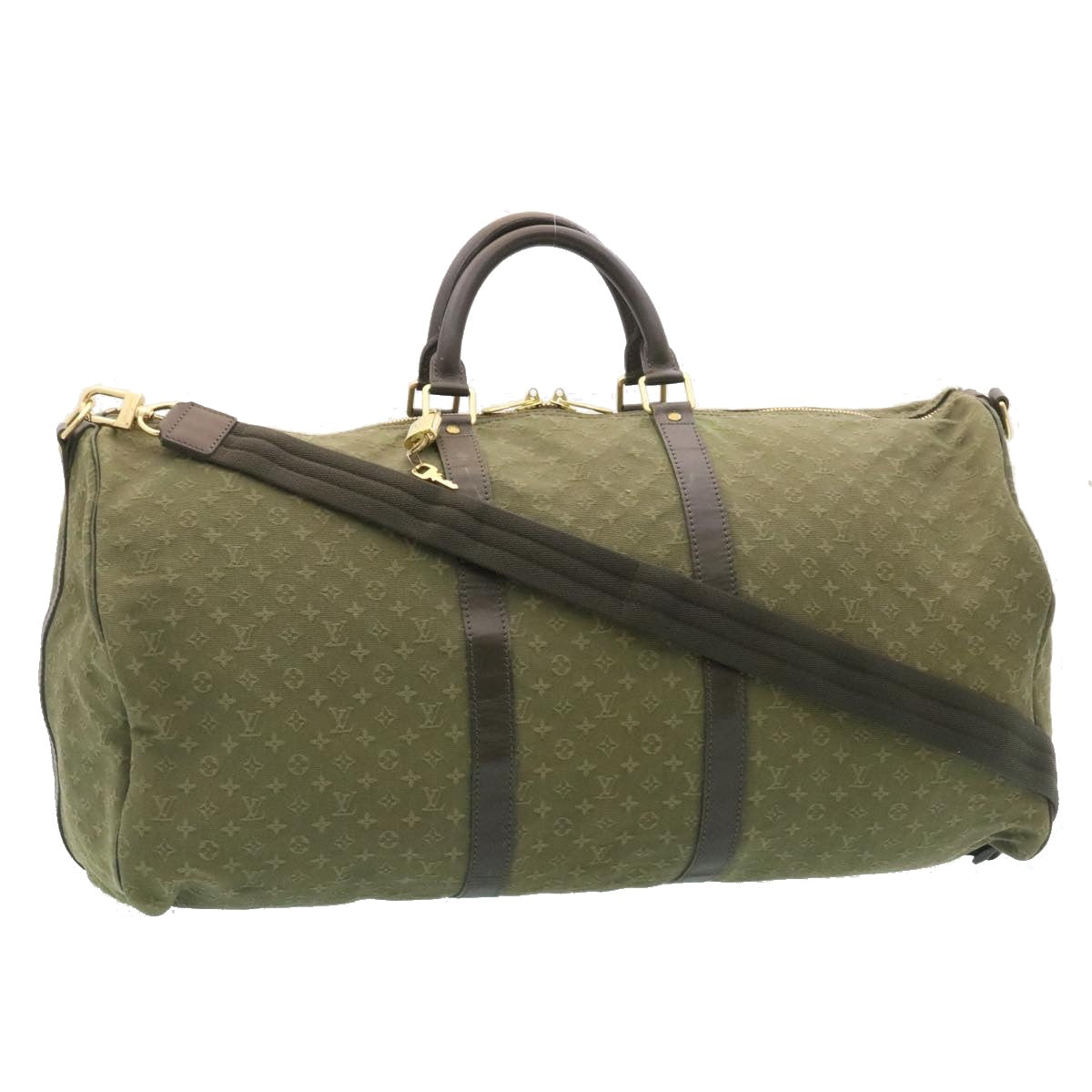 LOUIS VUITTON Monogram Mini Keepall Bandouliere55 Boston Bag Khaki 29090S