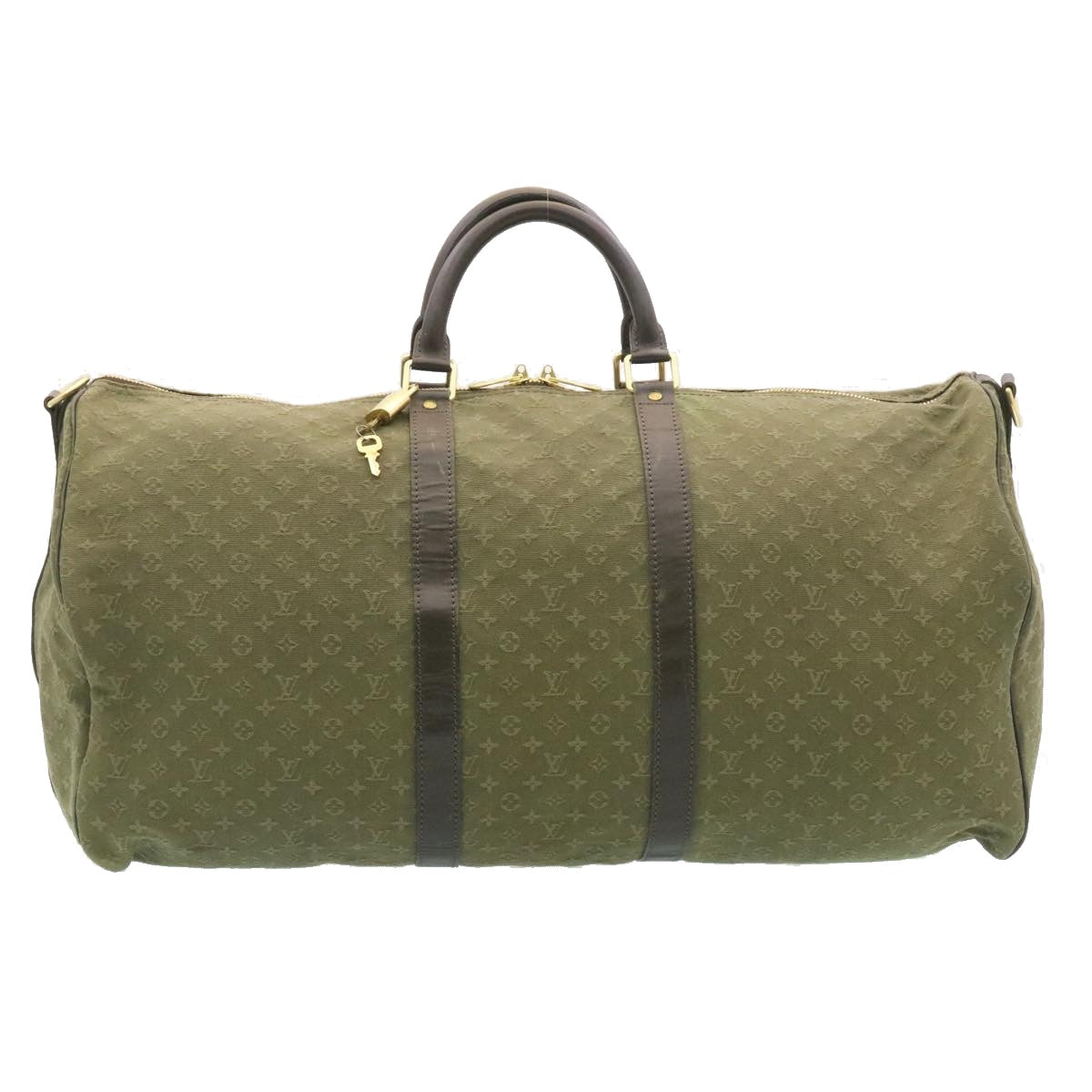 LOUIS VUITTON Monogram Mini Keepall Bandouliere55 Boston Bag Khaki 29090S