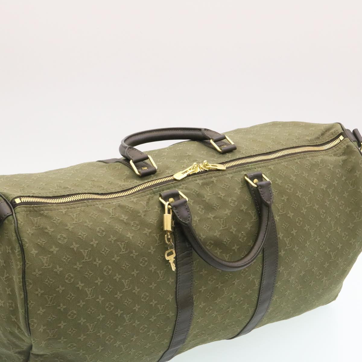 LOUIS VUITTON Monogram Mini Keepall Bandouliere55 Boston Bag Khaki 29090S