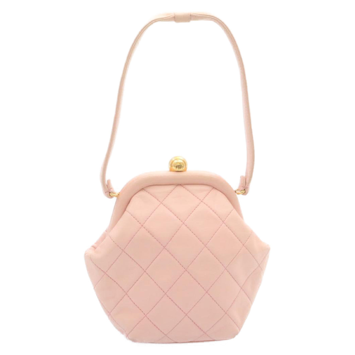 Luxury Chanel Matelasse Hand Bag Lamb Skin Pink CC  29107A