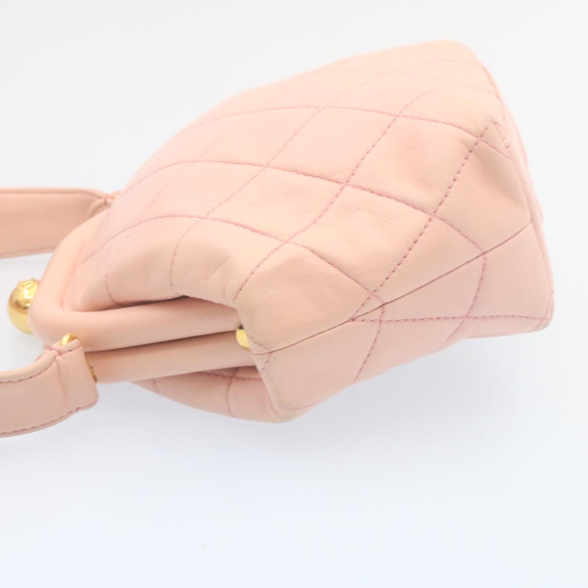 Luxury Chanel Matelasse Hand Bag Lamb Skin Pink CC  29107A