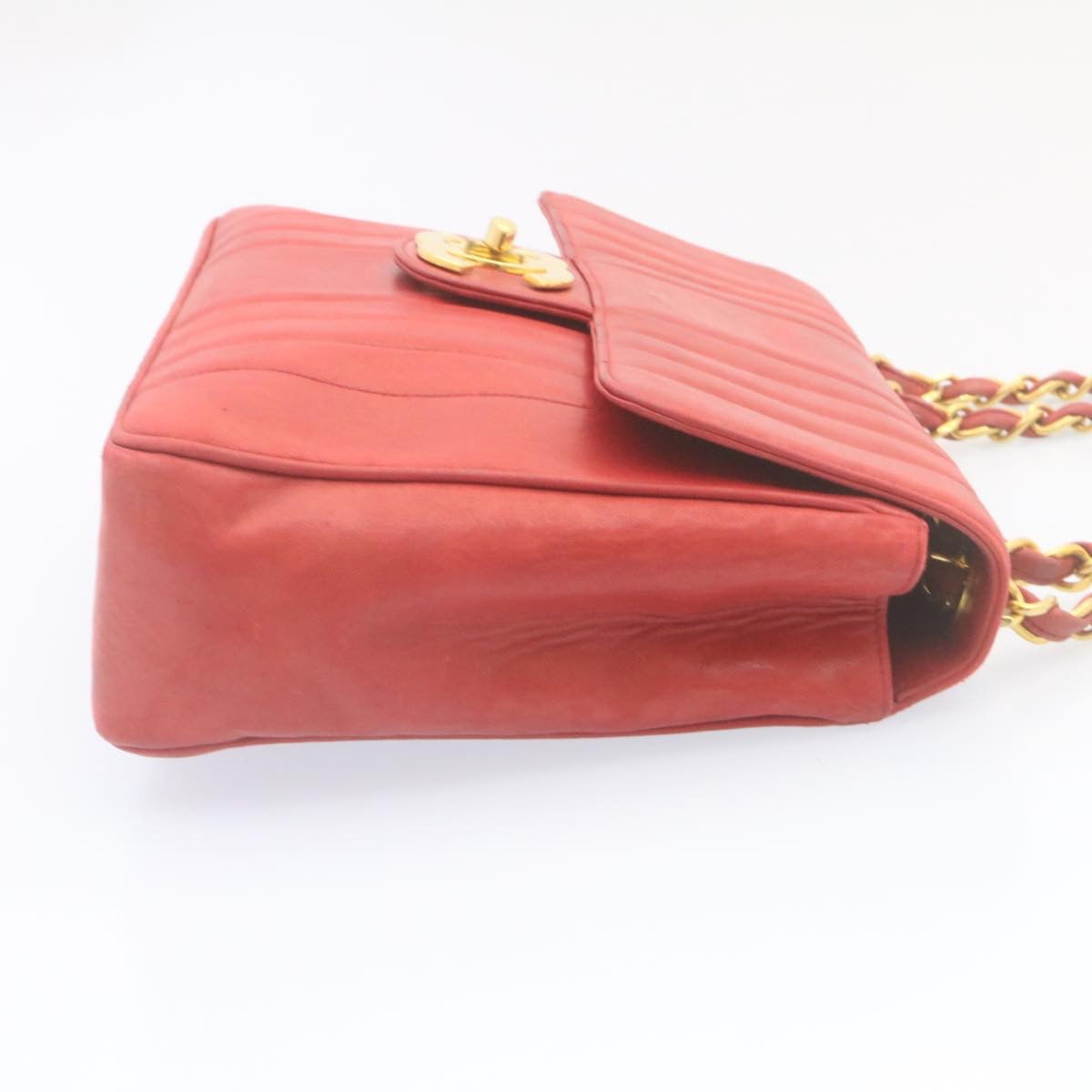 Luxury Chanel Mademoiselle Big Coco Double Chain Shoulder Bag Lamb Skin Red  29129A