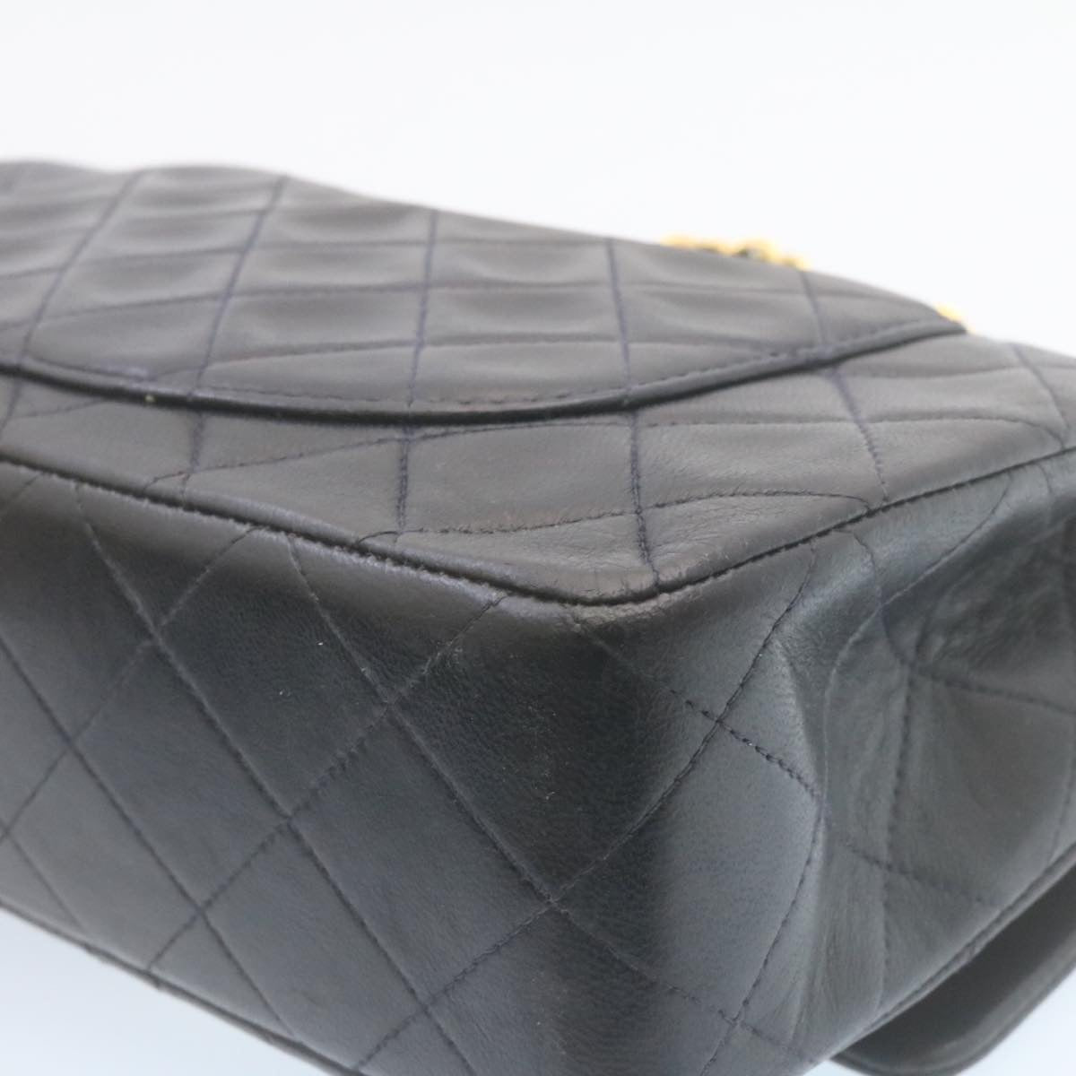 CHANEL Classic Matelasse 23 Chain Flap Shoulder Bag Lamb Skin Black  29130A