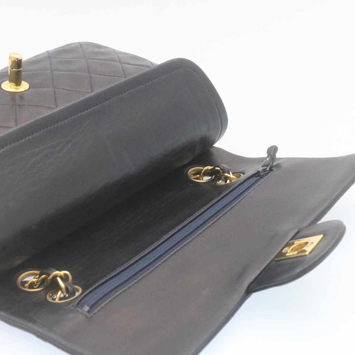 CHANEL Classic Matelasse 23 Chain Flap Shoulder Bag Lamb Skin Black  29130A
