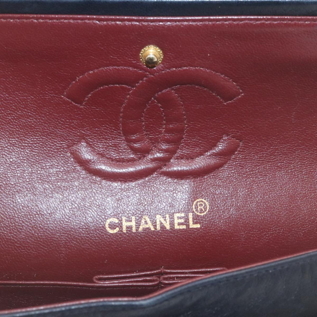 CHANEL Classic Matelasse 23 Chain Flap Shoulder Bag Lamb Skin Black  29130A