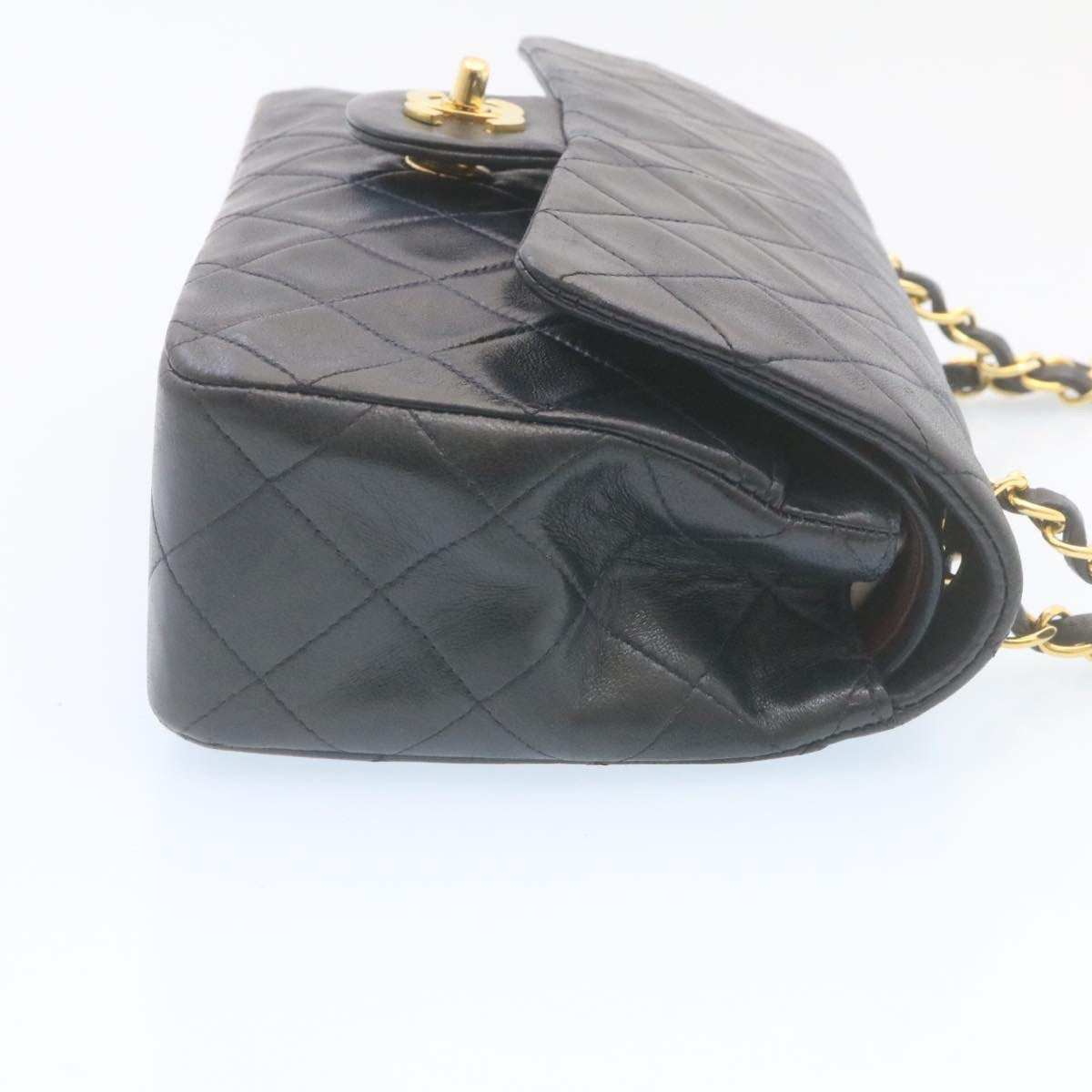 CHANEL Classic Matelasse 23 Chain Flap Shoulder Bag Lamb Skin Black  29130A