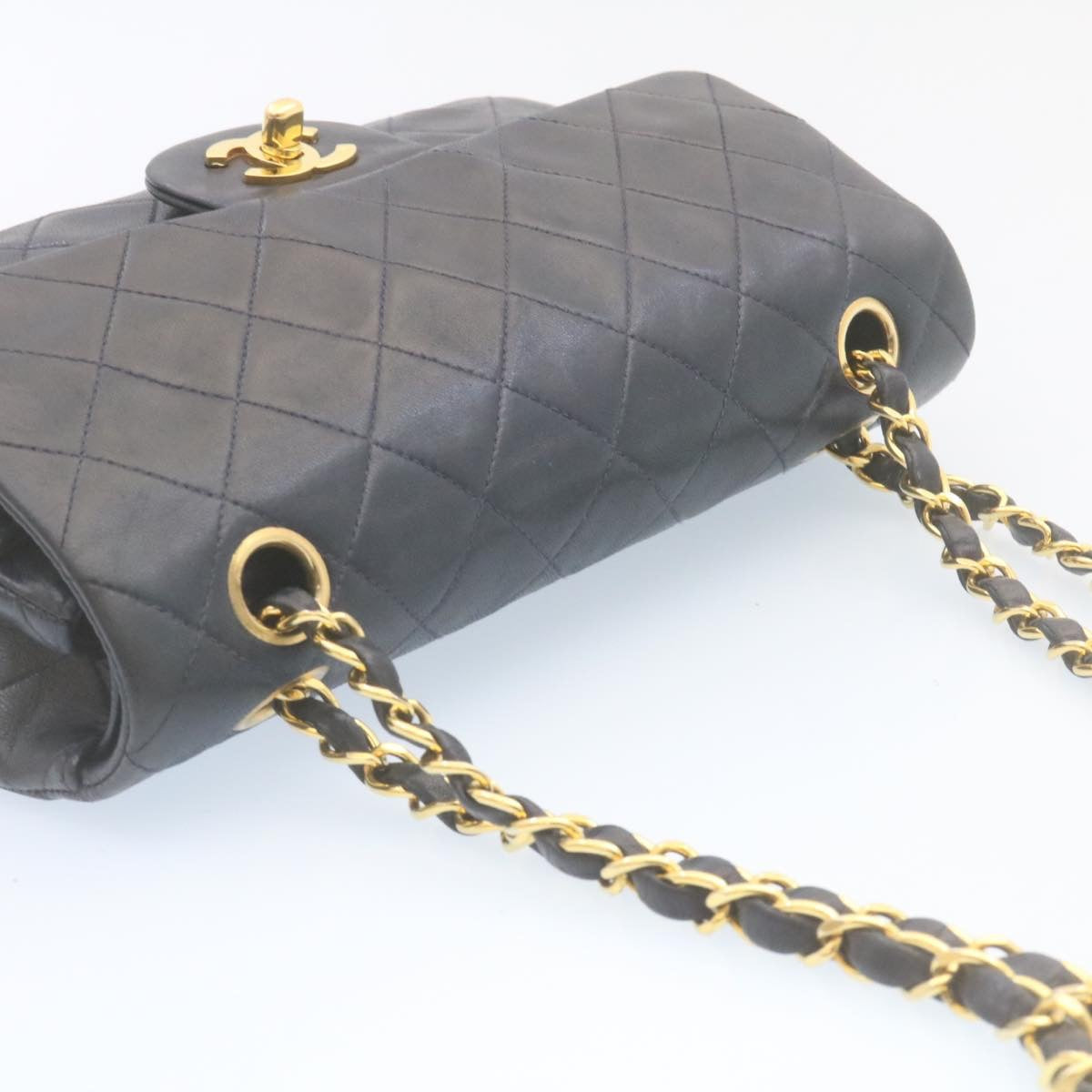 CHANEL Classic Matelasse 23 Chain Flap Shoulder Bag Lamb Skin Black  29130A